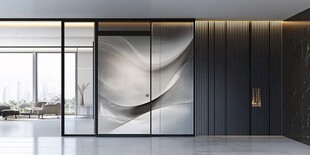 现代简约风艺术玻璃隔断