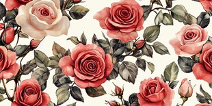 玫瑰花卉无缝图案背景