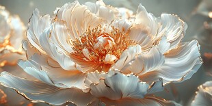 梦幻鎏金白牡丹