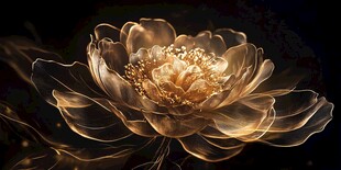 金色透明花朵梦幻绽放