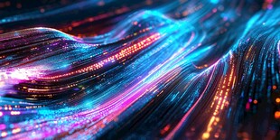 炫彩流动科技感数字波纹