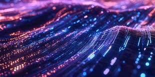 梦幻炫彩数字粒子流动景