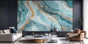 轻奢风客厅的大理石背景墙