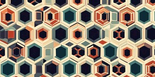 几何六边形复古图案纹理