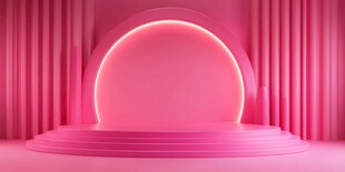 梦幻粉色产品展示舞台空间