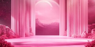 梦幻粉色浪漫舞台空间