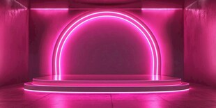 梦幻粉霓虹舞台空间