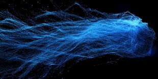 蓝色流动线条科幻背景图