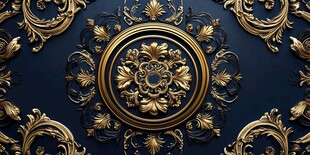 华丽黑金欧式雕花装饰