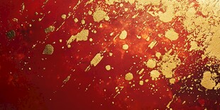 红色金箔泼墨质感背景图