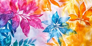 多彩水彩风花卉图案背景