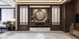 中式典雅客厅玄关设计