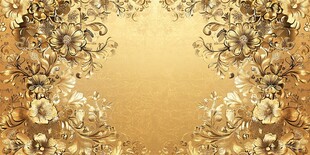 金色花卉边框复古背景图