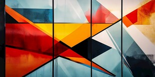 抽象几何色彩拼接艺术画