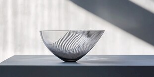 简约现代玻璃碗静物展示