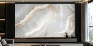 现代客厅大理石纹理电视墙