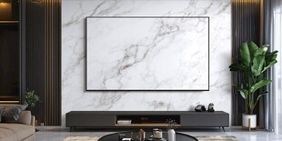 现代客厅大理石电视背景墙