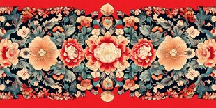 中式传统花卉纹样图案