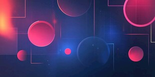 炫彩几何圆形背景图