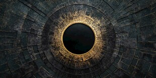 神秘深邃的环形黑洞入口