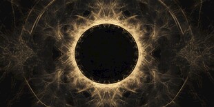 金色炫光环绕的神秘黑圈