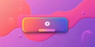 多彩渐变播放按钮界面图