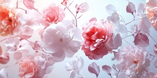 梦幻粉色花卉唯美背景图