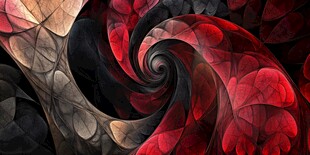 梦幻红黑螺旋抽象艺术图案