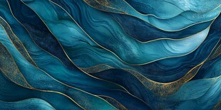 蓝金交织的流动纹理图案