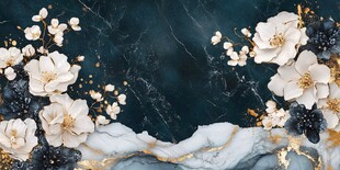 奢华大理石花卉装饰背景