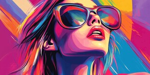 时尚墨镜女郎的绚丽风采