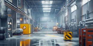 现代工业厂房内部场景