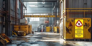 工业仓库内的危险物品区域