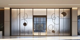 现代艺术风玻璃装饰大门