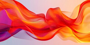 绚丽飘动彩绸背景图