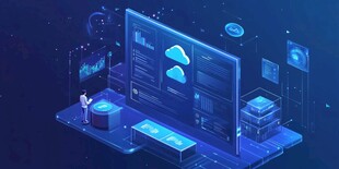 科技工作者与云数据界面