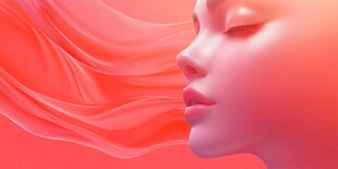 梦幻面庞与流动绯红