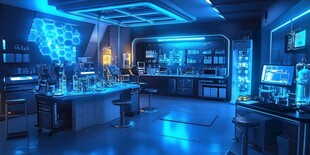 未来感十足的科技实验室