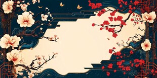 中式花鸟国风背景图