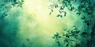 梦幻绿意森林光影背景