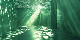 梦幻绿光隧道光影艺术空间