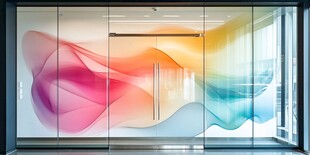 绚丽多彩办公室玻璃门设计