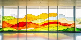 彩色玻璃艺术墙面空间