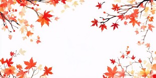 秋景枫叶边框背景图