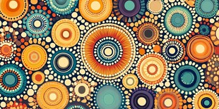 多彩圆形图案艺术背景