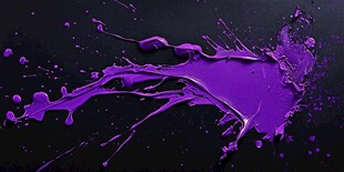 紫色颜料飞溅瞬间