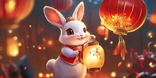 萌兔贺岁 灯笼喜庆迎新春