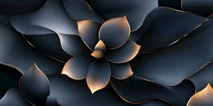 黑金花朵立体抽象背景图