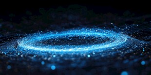 蓝色科技光环粒子特效图
