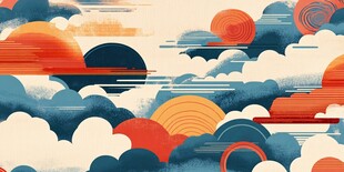 梦幻云海与多彩日月景观